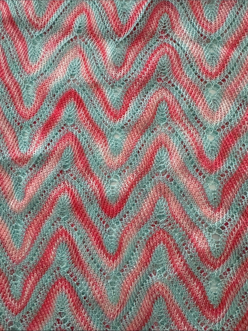 Missoni Zigzag Knit Maxi Dress - Aqua & Coral - Picture 9 of 10